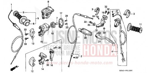 HANDLE LEVER/SWITCH/CABLE CR125RL de 1990